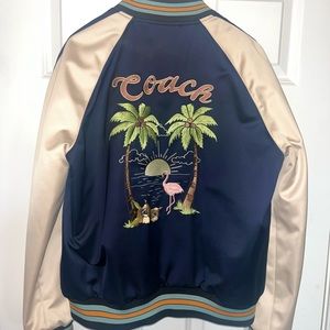 Coach Reversible Flamingo Bomber Jacket. Size Large